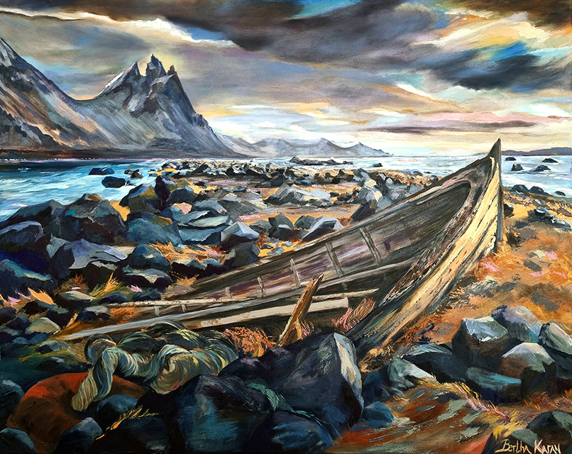 Brunnhorn mountain | Oil painting by Bertha Kvaran