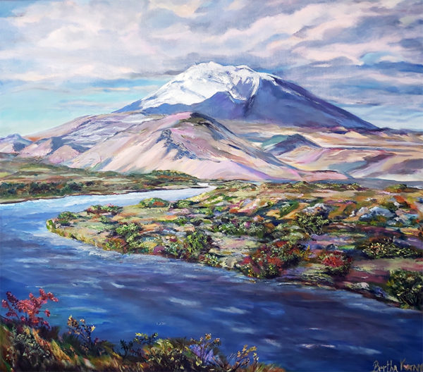 Hekla volcano | Oil painting by Bertha Kvaran