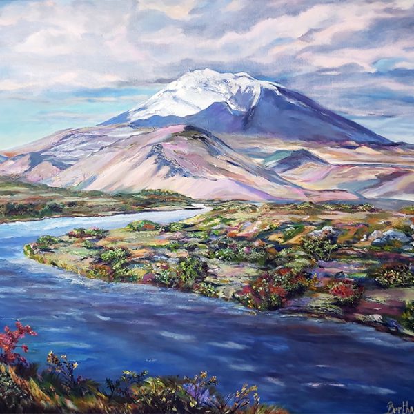 Hekla volcano | Oil painting by Bertha Kvaran