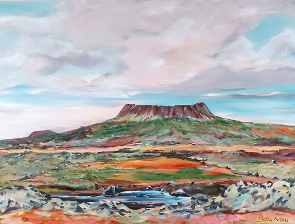 Eldborg Crater | Oil painting by Bertha Kvaran