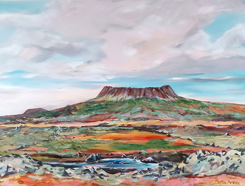 Eldborg Crater | Oil painting by Bertha Kvaran