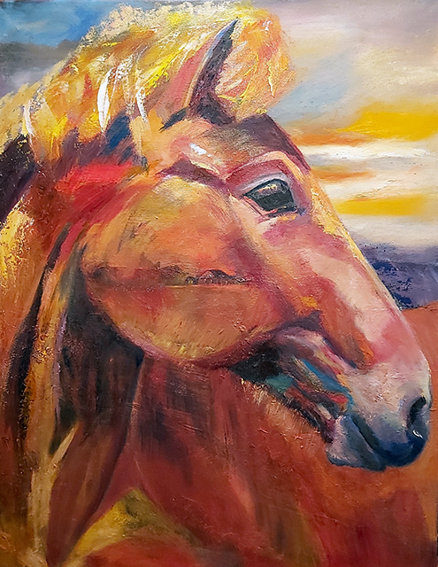 Nagli | portrait painting of an Icelandic horse by Bertha Kvaran