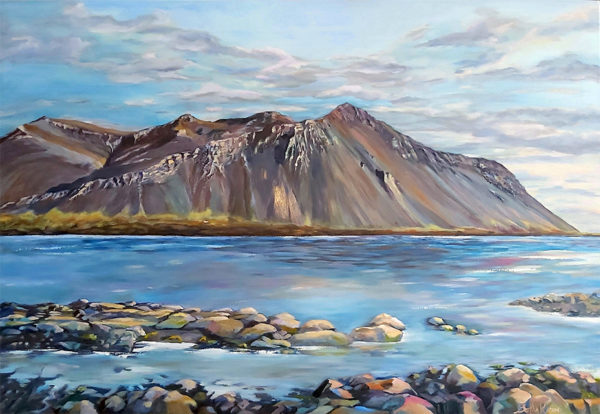 Hafnarfjall mountain | oil painting by Bertha Kvaran