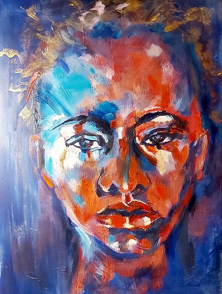 African Girl | abstract portrait by Bertha Kvaran