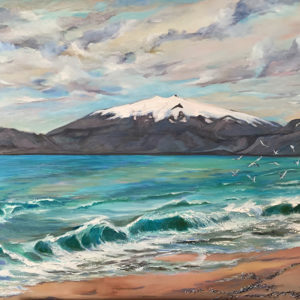Snæfellsjökull Glacier | Oil painting by Bertha Kvaran