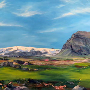 Öræfajökull glacier | oil painting by Bertha Kvaran