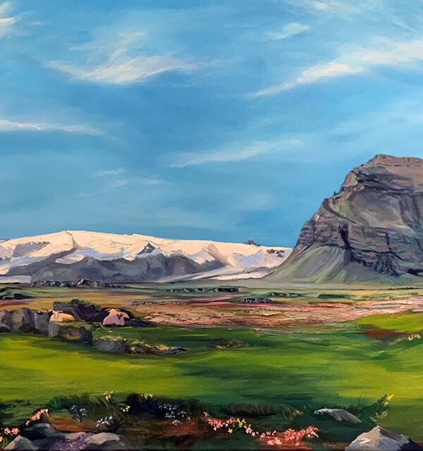 Öræfajökull glacier | oil painting by Bertha Kvaran