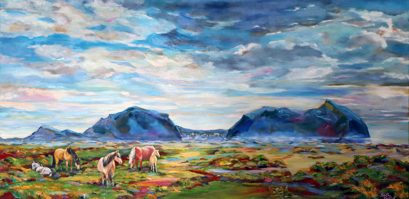 The Westman Islands | Oil painting by Bertha Kvaran