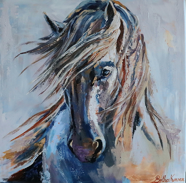 Blue Eyes | bold and abstract painting of a horse by Bertha Kvaran
