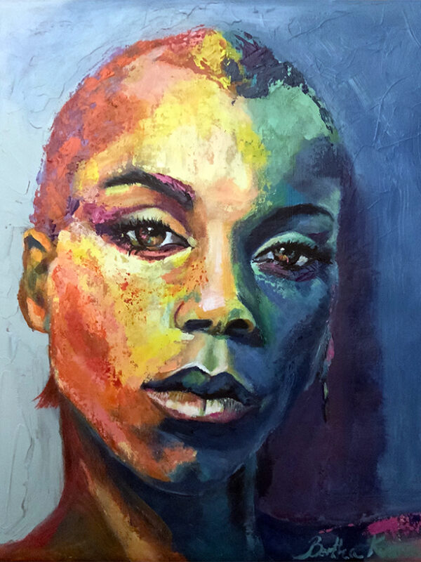 RuPaul abstract portrait painting by Bertha Kvaran