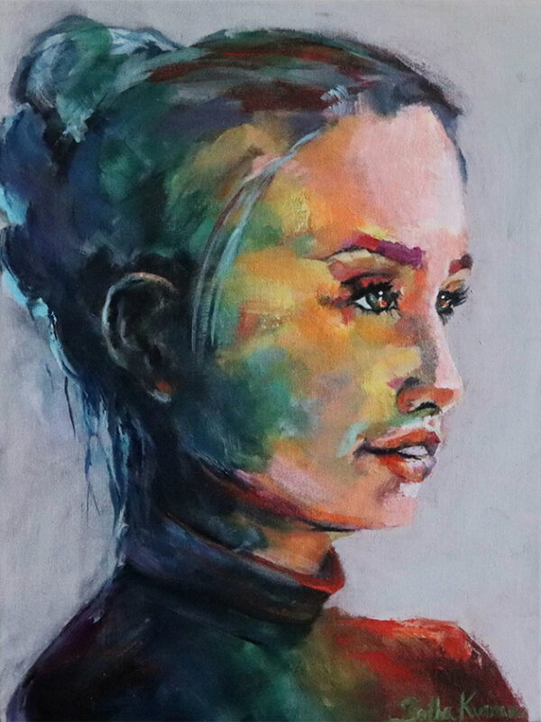 Rainbow Girl | Abstract portrait by Bertha Kvaran