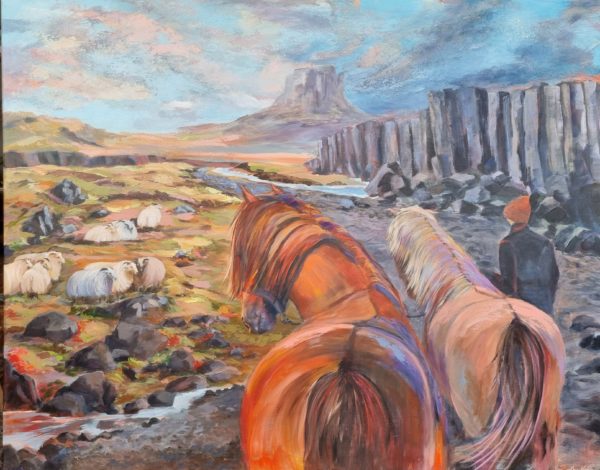 You and your horses, a painting by Bertha Kvaran