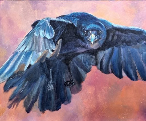 Raven, a vivid painting by Bertha Kvaran