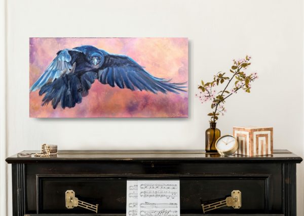 Raven, a vivid painting by Bertha Kvaran