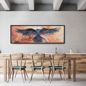The flying raven, an oil painting by Bertha Kvaran ART