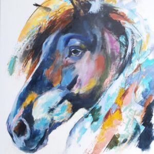 Faxi, portrait painting of an Icelandic horse by Bertha Kvaran