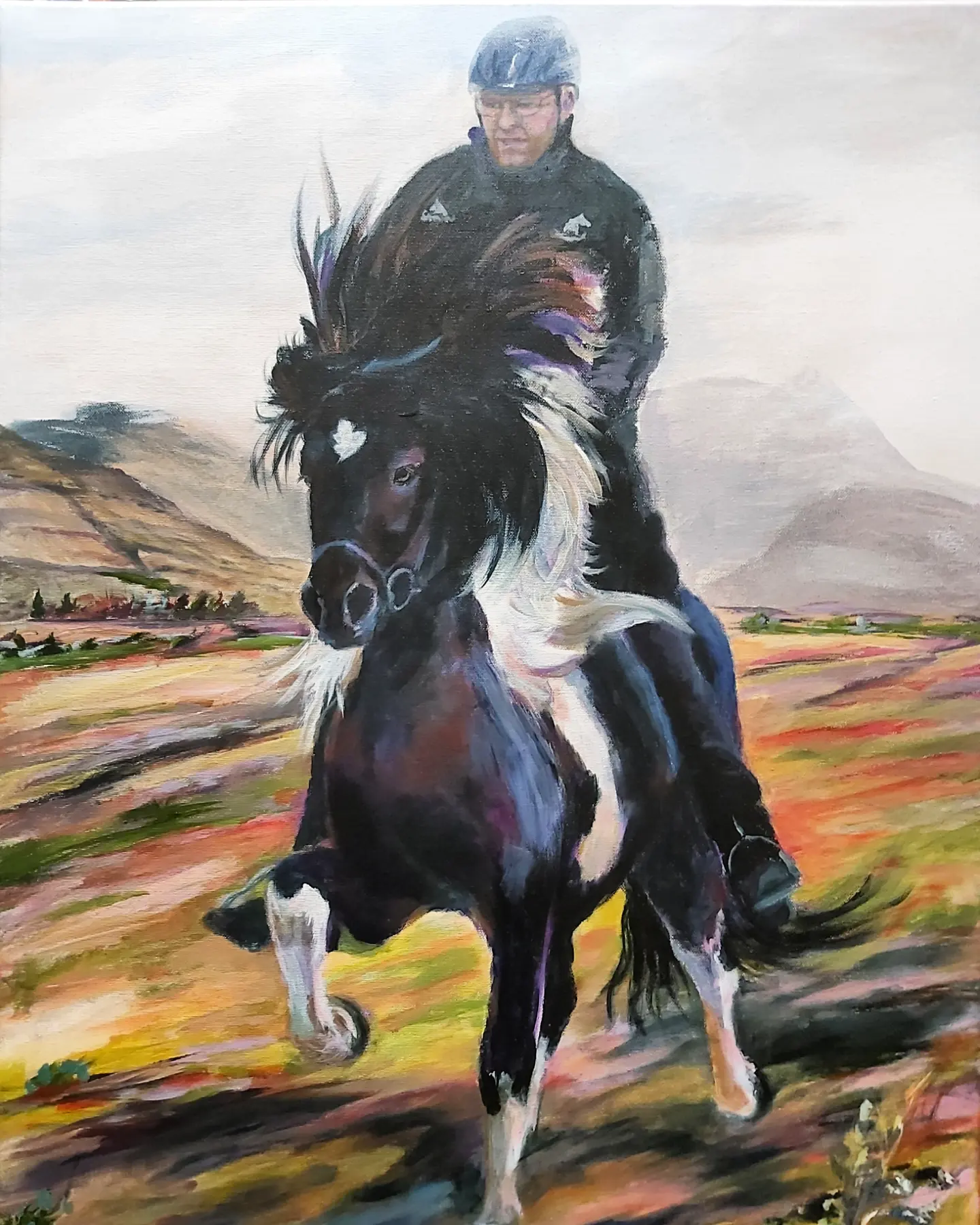 Leynir frá Fremra-Hálsi, a painting of an Icelandic horse by Bertha Kvaran