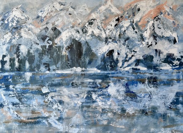 Ice Horses, abstract acrylic painting by the artist Bertha Kvaran