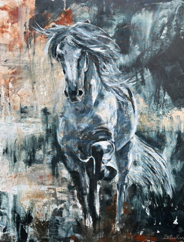 A White Horse contemporary painting by Bertha Kvaran