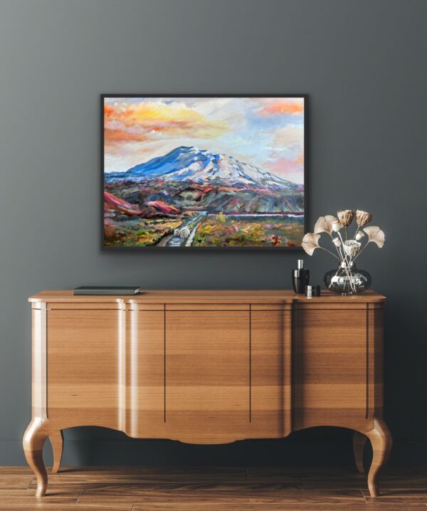 Hekla Volcano, oil painting by Bertha Kvaran