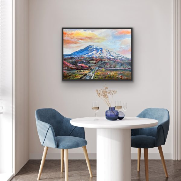 Hekla Volcano, oil painting by Bertha Kvaran