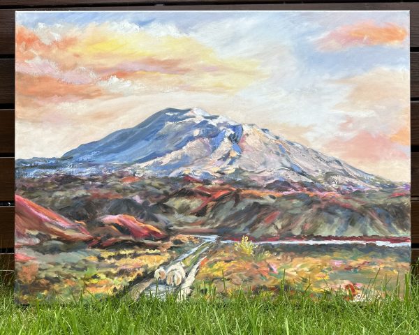 Hekla Volcano, oil painting by Bertha Kvaran